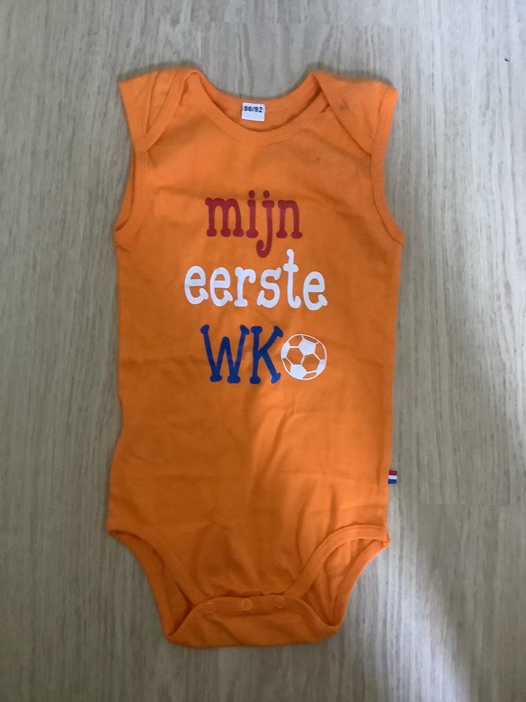leuk oranje rompertje maat 86/92 Mijn eerste WK, Ophalen of Verzenden, Nieuw, Jongetje, Nacht- of Onderkleding