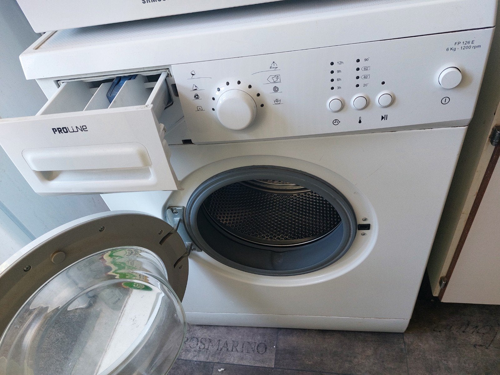 Goed onderhouden Proline wasmachine - Wegens verhuizing, Ophalen, Gebruikt, Voorlader, 85 tot 90 cm