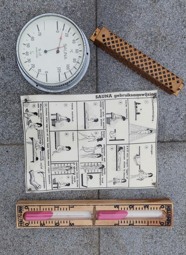 Vintage Sauna Accessoires Set, Ophalen