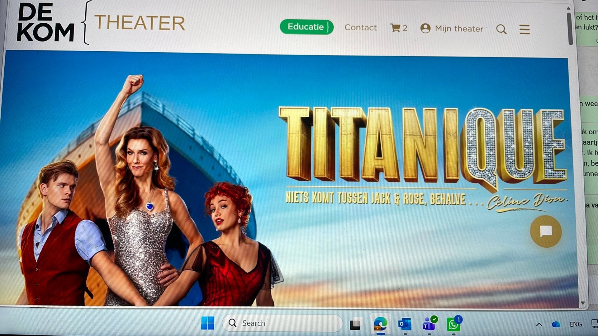 2 kaartjes voor Titanique musical Nieuwegein, Tickets en Kaartjes, Twee personen, September