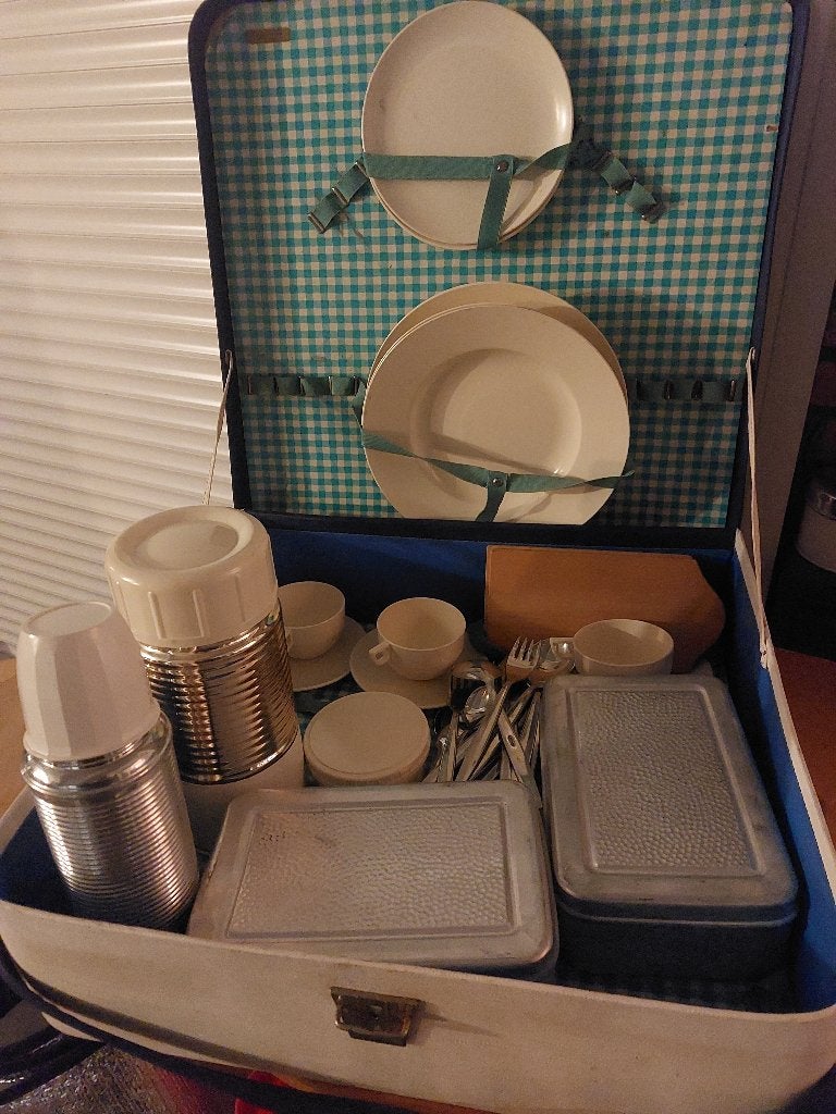 vintage Lotu Thum picknickkoffer jaren 50, Ophalen, Gebruikt