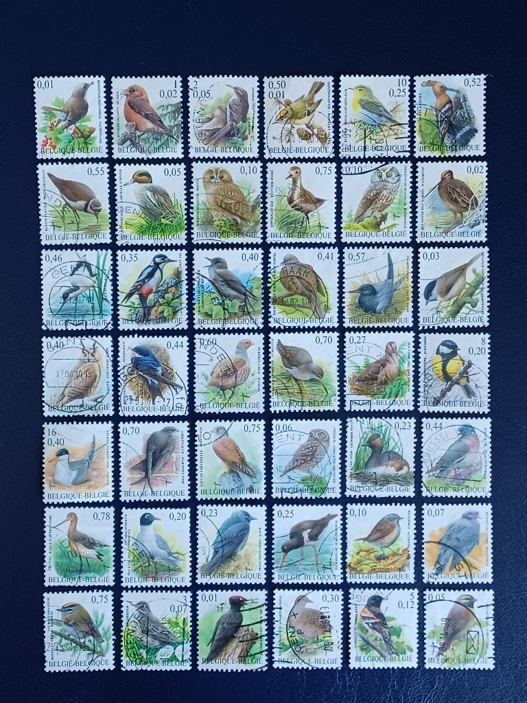 Postzegels Belgie - Vogels van Buzin, Postzegels en Munten, Postzegels | Europa | België, Ophalen of Verzenden, Gestempeld, Frankeerzegel