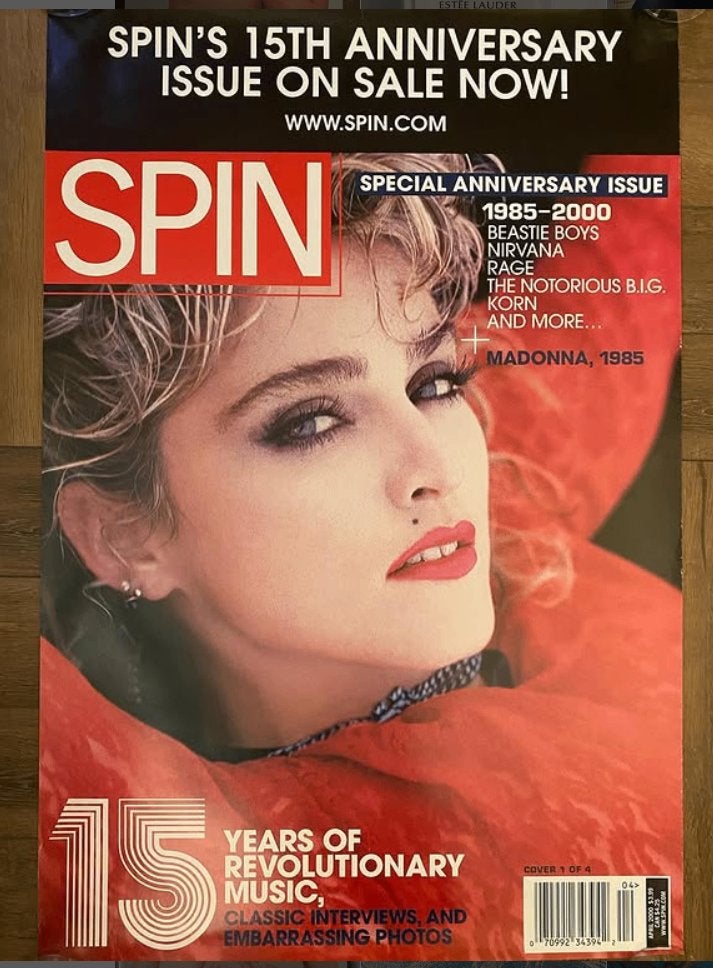 Madonna - SPIN promo poster 15th Anniversary, Verzenden, Zo goed als nieuw, A1 t/m A3, Film en Tv