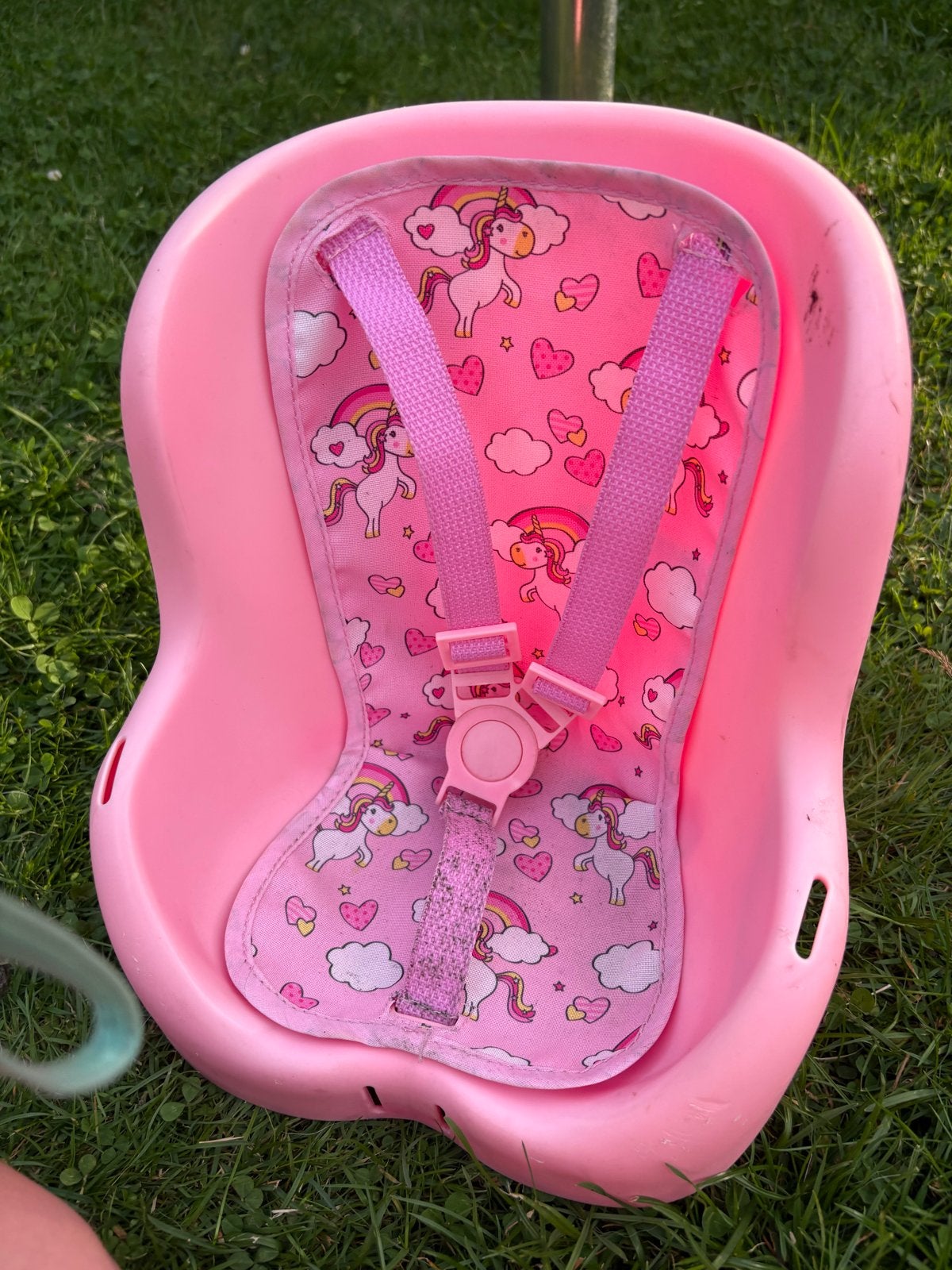 Roze poppenzitje voor op de fiets, Ophalen, Gebruikt, Achterzitje