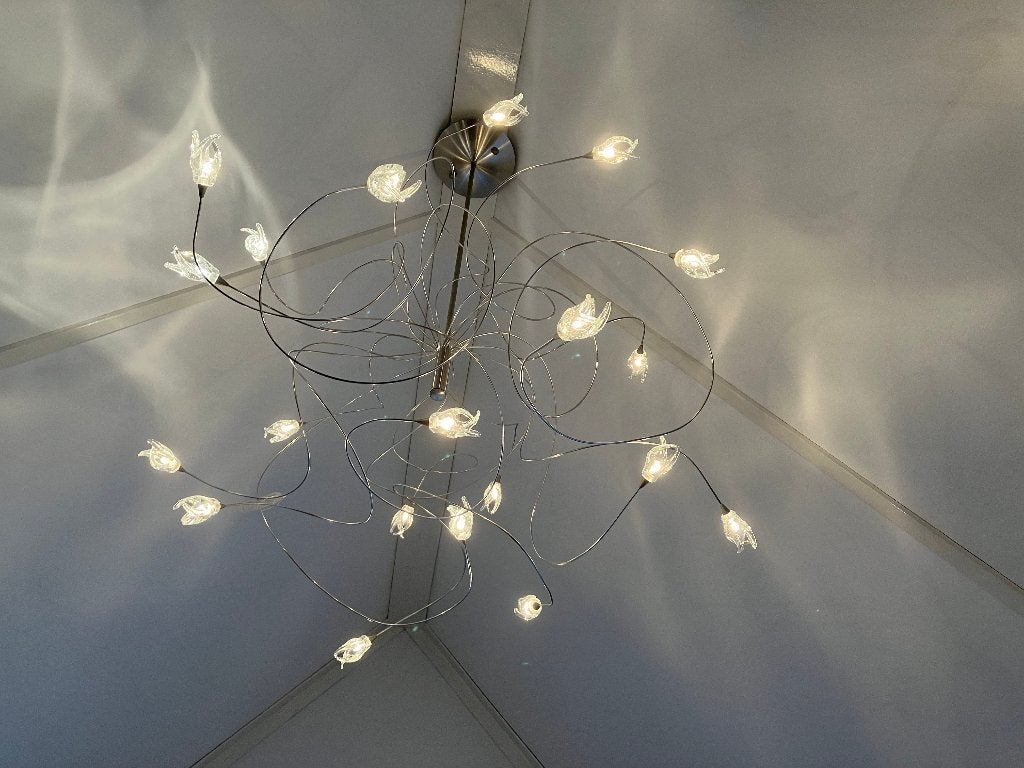 2x Harco Loor hanglamp kroonluchter, Ophalen, Zo goed als nieuw, Glas, G4
