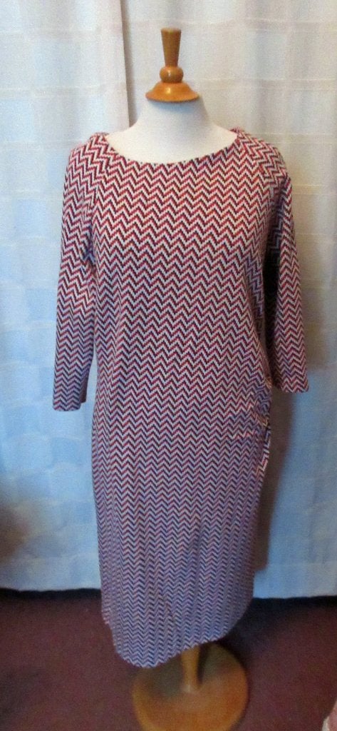 Jurk rood wit blauw maat 46 Laura di Sarpi A48., Overige kleuren, Maat 46/48 (XL) of groter, Nieuw, Ophalen of Verzenden