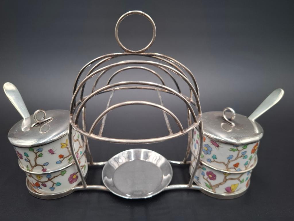 Vintage zilver ontbijtset 800 zilver Duitsland, Ophalen of Verzenden, Zilver