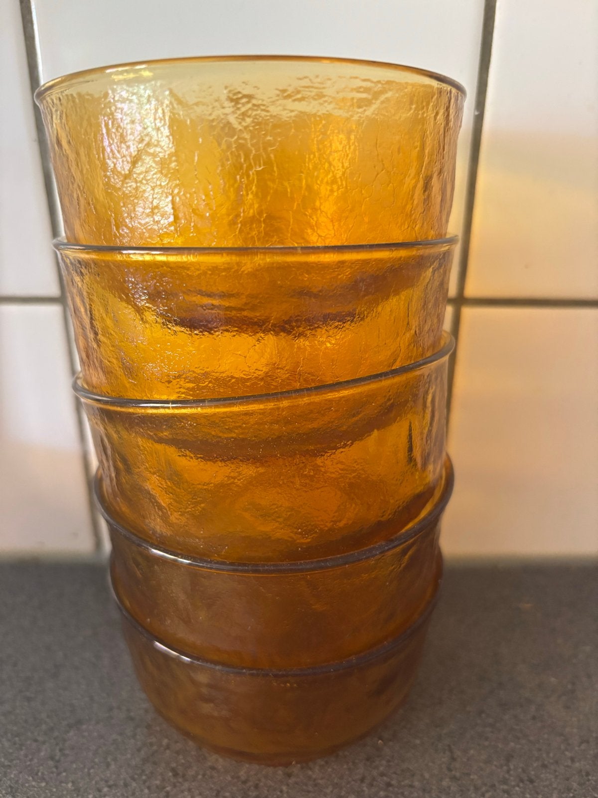 Glazen Dessertschaaltjes - Set van 5, Gebruikt, Schaal, Rond, Ophalen of Verzenden