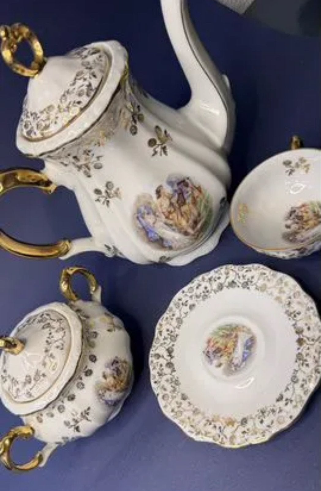 Vintage Bareuther Bavaria Porseleinen Koffieservies, Antiek en Kunst, Antiek | Servies compleet, Ophalen of Verzenden