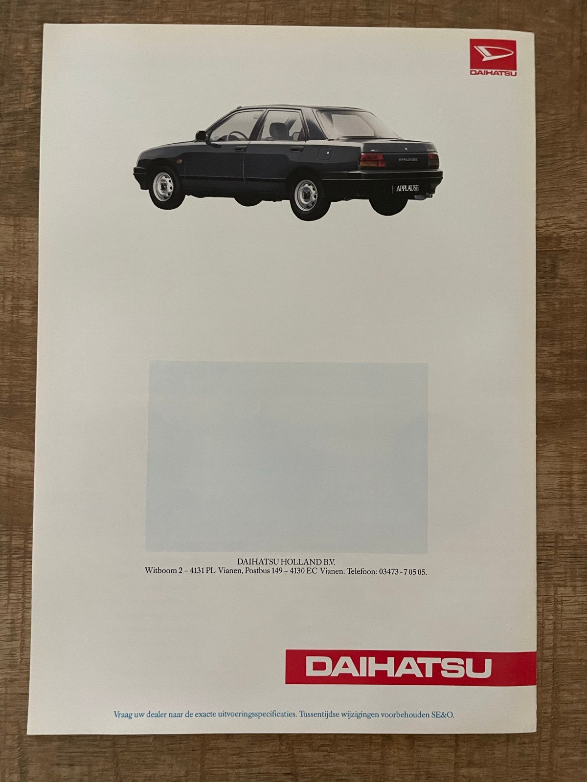 Daihatsu Applause brochure uit 1989, Ophalen of Verzenden, Zo goed als nieuw, Overige merken
