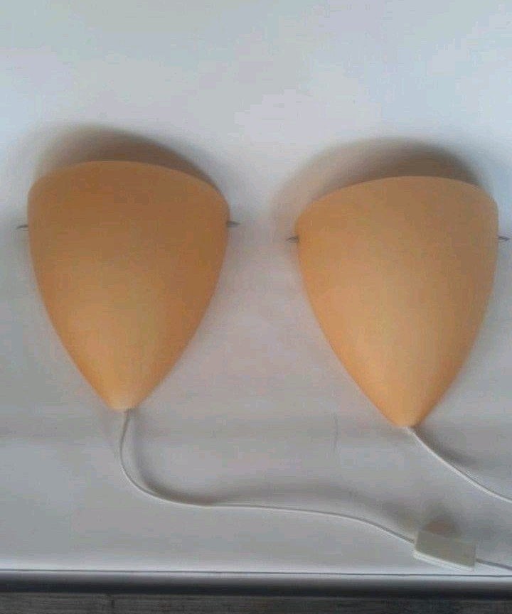 Vintage ikea wandlampen type V9420, lees de beschrijving, IKEA, Zo goed als nieuw, Glas, Geel