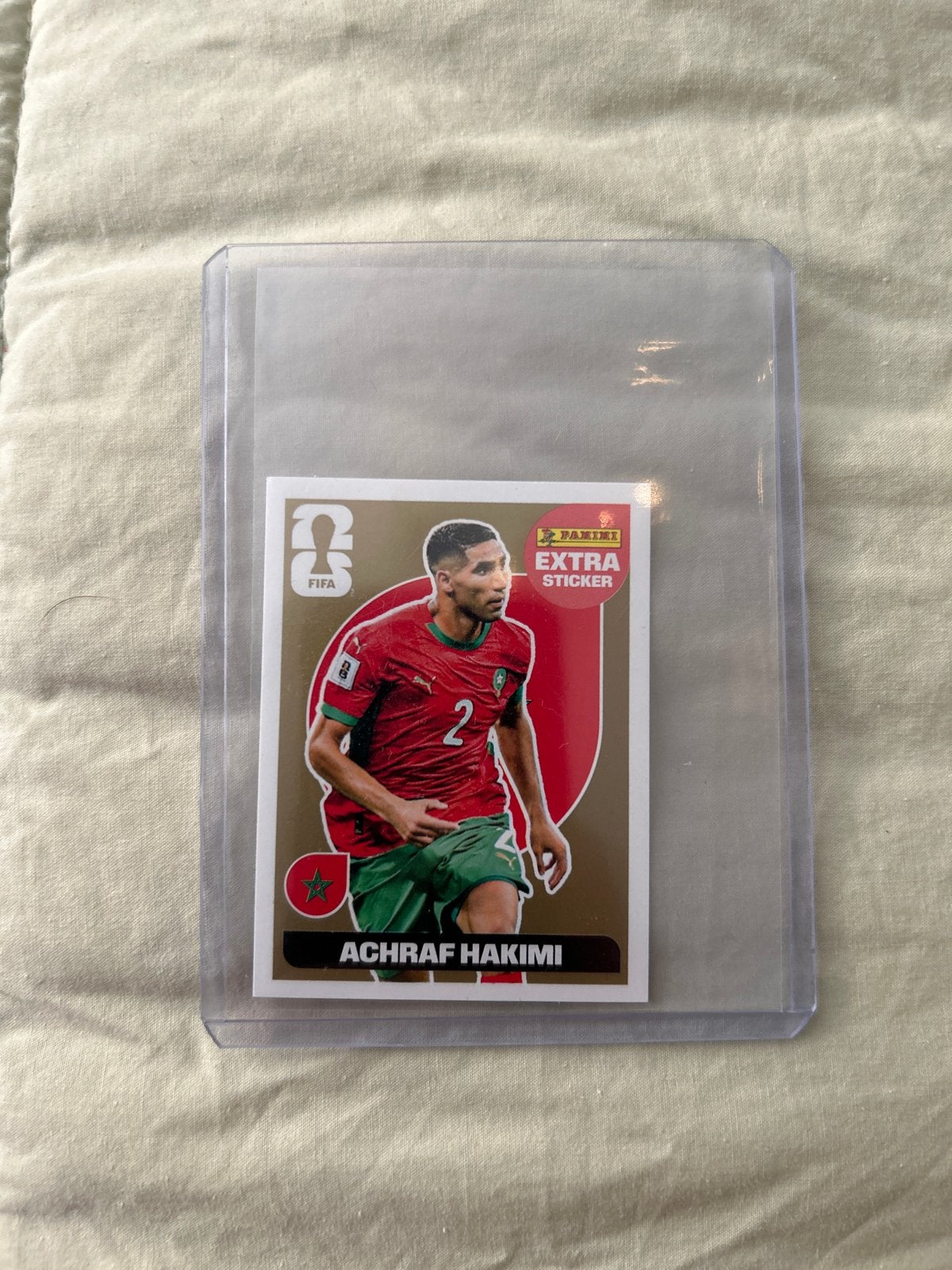 Panini FIFA World Cup 2026 Extra Sticker Achraf Hakimi, Ophalen of Verzenden, Zo goed als nieuw, Sticker