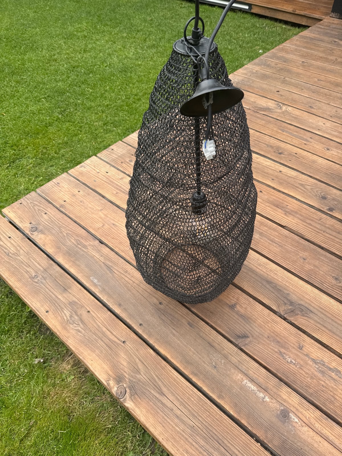 Sissy Boy hanglamp - Zwart metalen gaas design, Ophalen, Zo goed als nieuw, Metaal, E27 (groot)