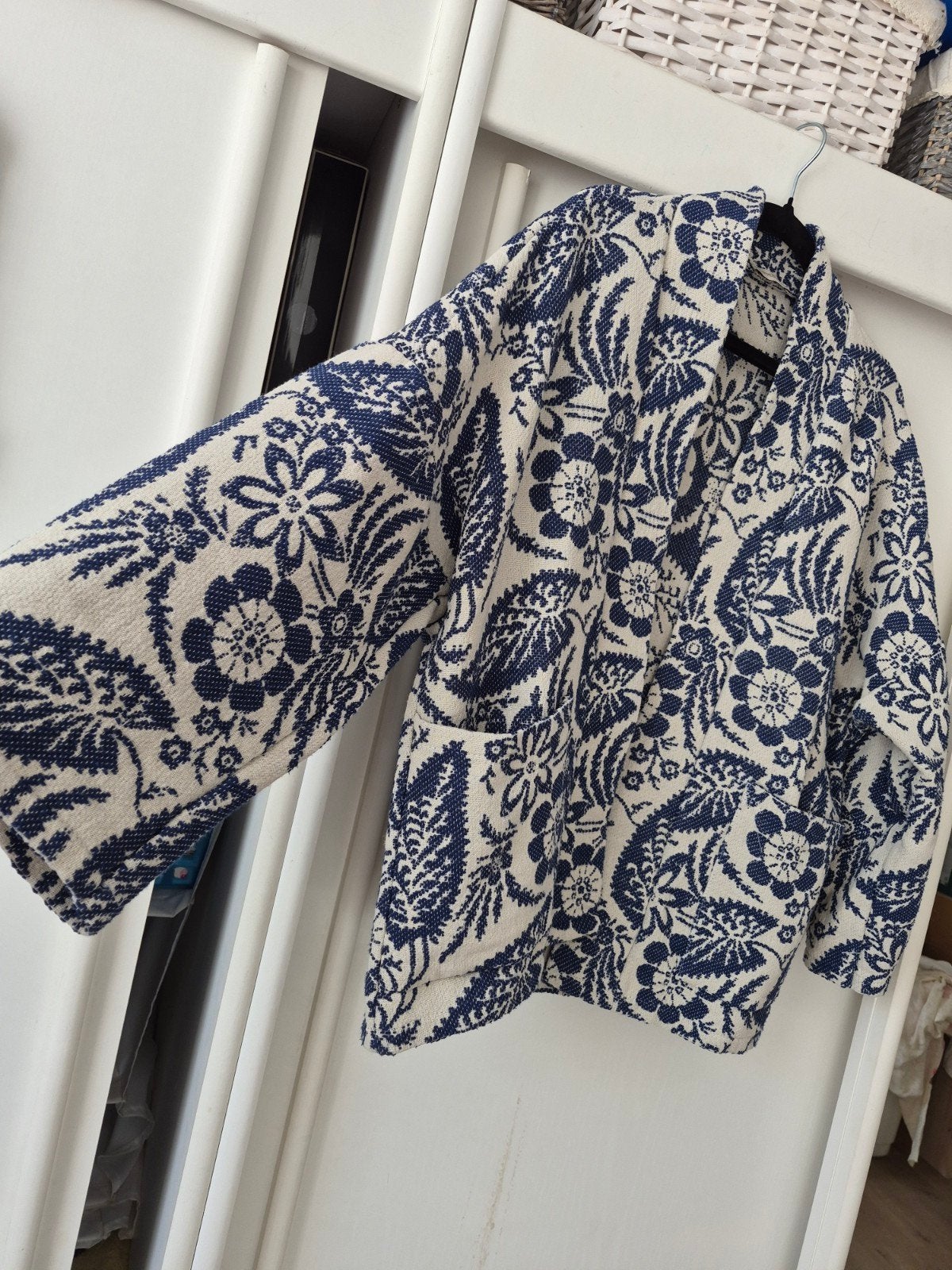 Jacquard geweven kimono jasje one size xl bohemian chique, Overige kleuren, Maat 46/48 (XL) of groter, Nieuw, Ophalen of Verzenden