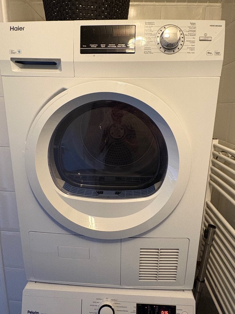 Wasdroger Haier, Ophalen, 6 tot 8 kg, Minder dan 85 cm, Zo goed als nieuw