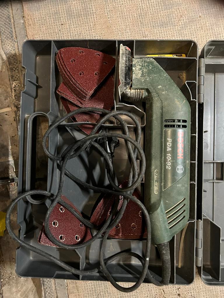 Bosch PDA 10-92 Delta schuurmachine met elektrisch snoer, Ophalen, Gebruikt, Minder dan 600 watt, Vlakschuurmachine