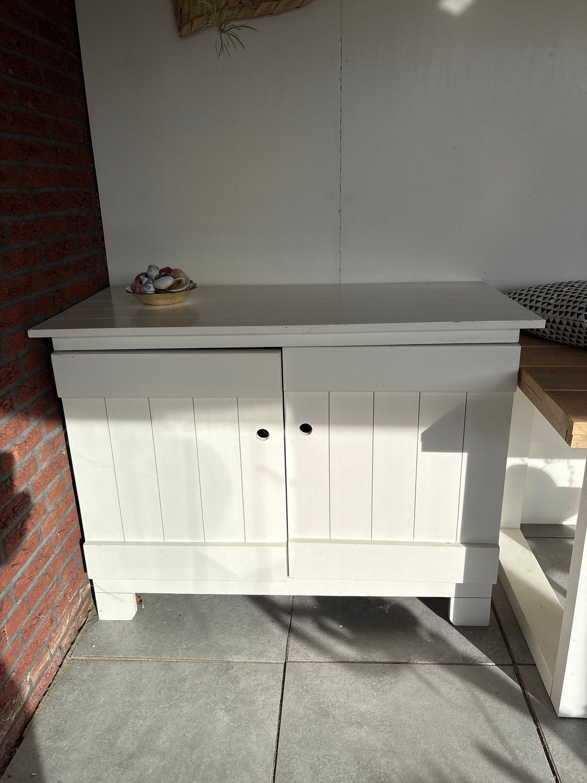 Witte houten kast met 2 deuren, Ophalen, Gebruikt