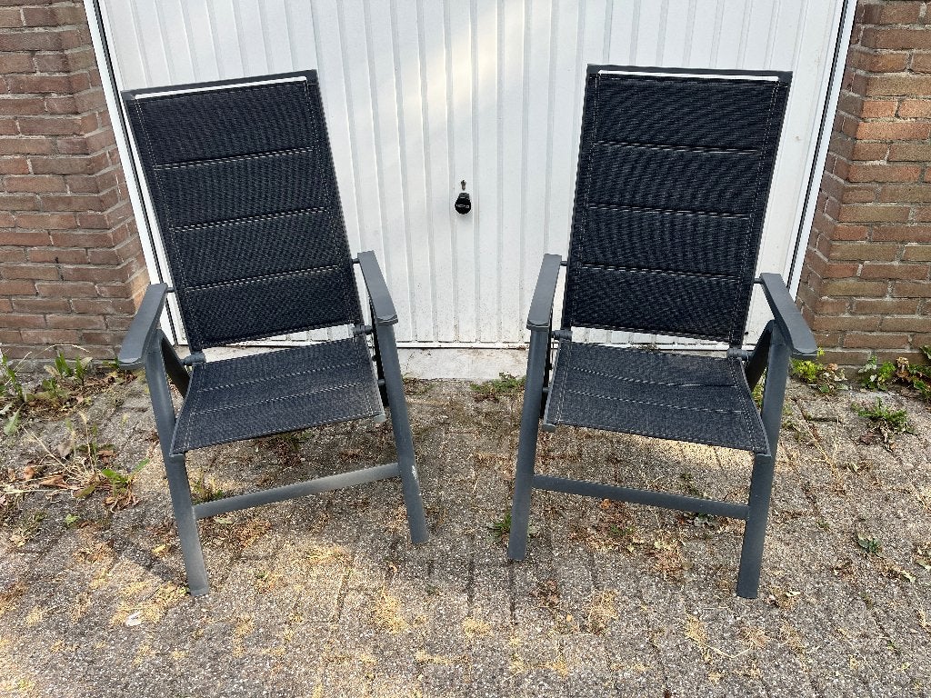 Tuinstoelen met kussens, Ophalen, Gebruikt, Aluminium