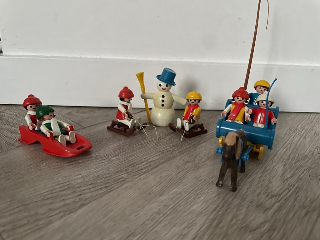 Playmobil, vintage sneeuwpret 3 sets 3393, 3327, 3391, Ophalen of Verzenden, Gebruikt, Complete set