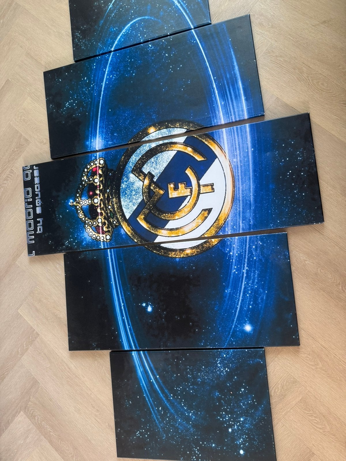 Muur decoratie real madrid schilderij/poster, 1 speler, Ophalen of Verzenden, Zo goed als nieuw, Vanaf 3 jaar