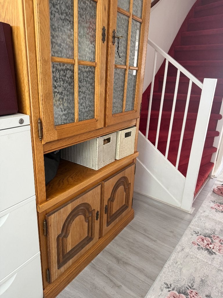 Eiken buffetkast servieskast vintage antiek jaren 70 80, Ophalen