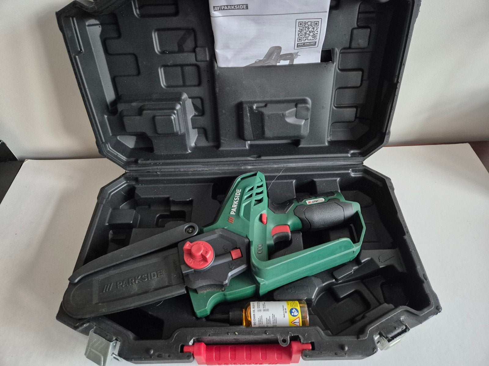 hand kettingzaag parkside op batterij - nieuw in koffer