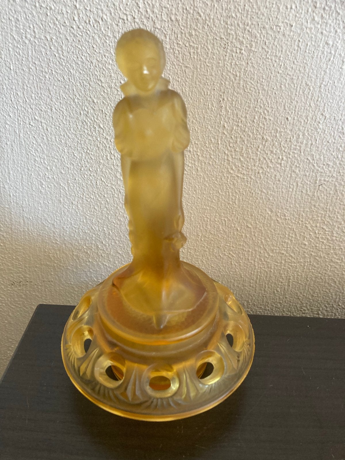 Art Deco Amberkleurige Bloemensteun van Persglas, 1936, Antiek en Kunst, Ophalen of Verzenden
