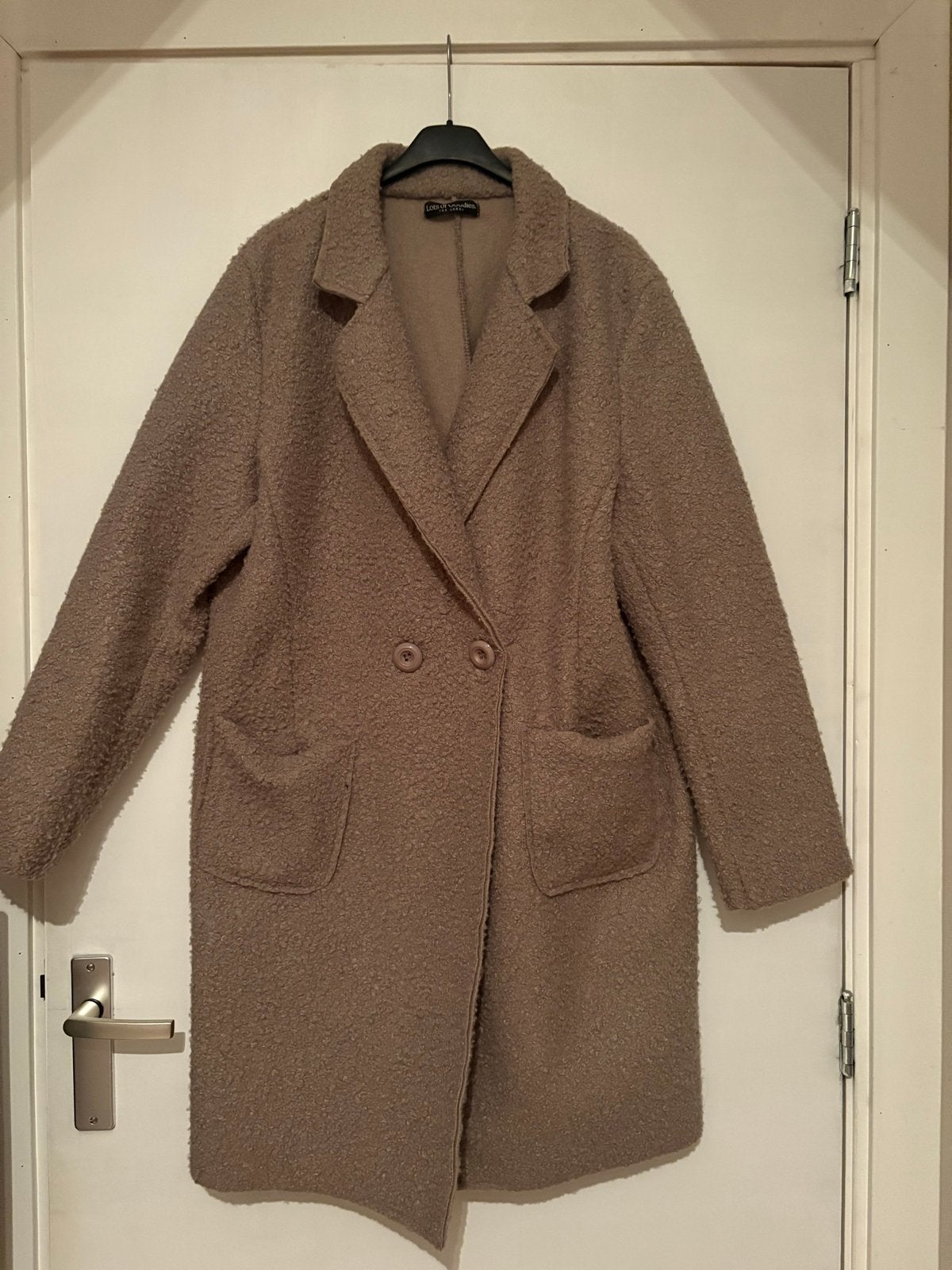 Bouclé manteljas maat XL/XXL, Ophalen of Verzenden, Zo goed als nieuw, Maat 46/48 (XL) of groter, Bruin