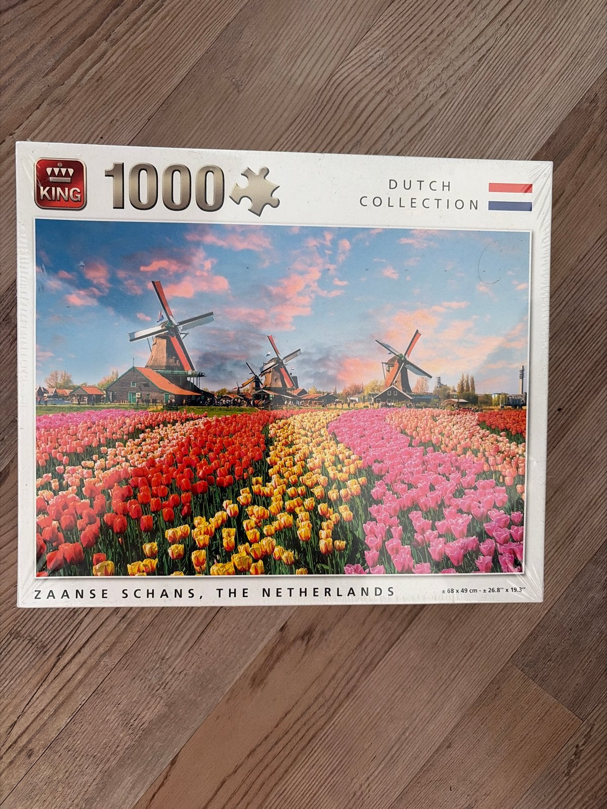 King Puzzel 1000 stukjes Zaanse Schans Tulpen Nieuw in plast, Ophalen, Nieuw