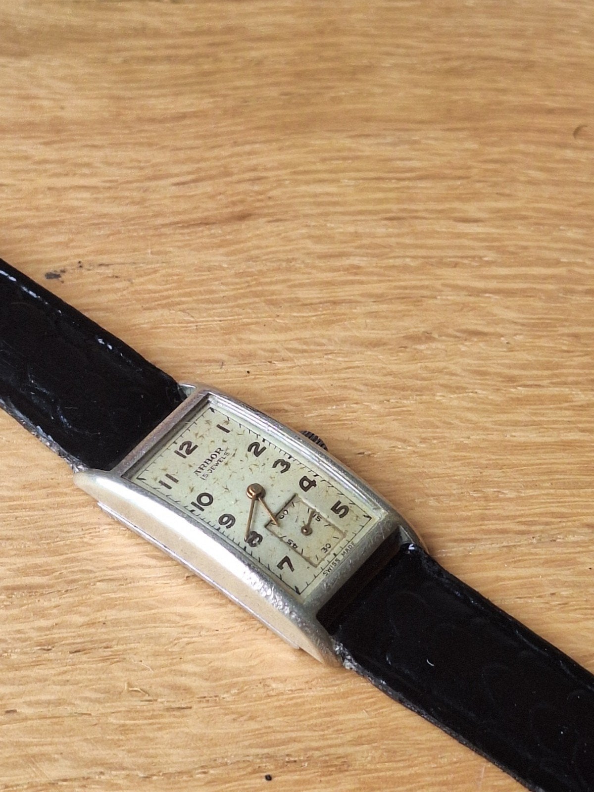 Tank heren horloge van het merk Arbor, Overige merken, Gebruikt, Staal, Polshorloge