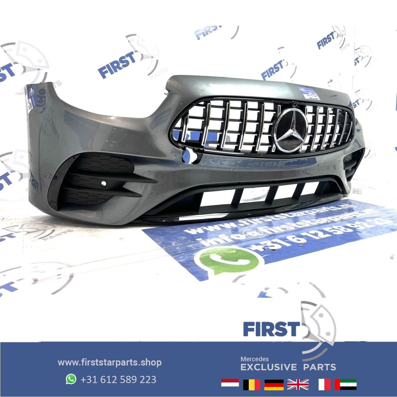 W213 W238 E43 E53 FACELIFT AMG VOORBUMPER GRIJS  E Klasse +, Gebruikt, -, Voor, Ophalen of Verzenden