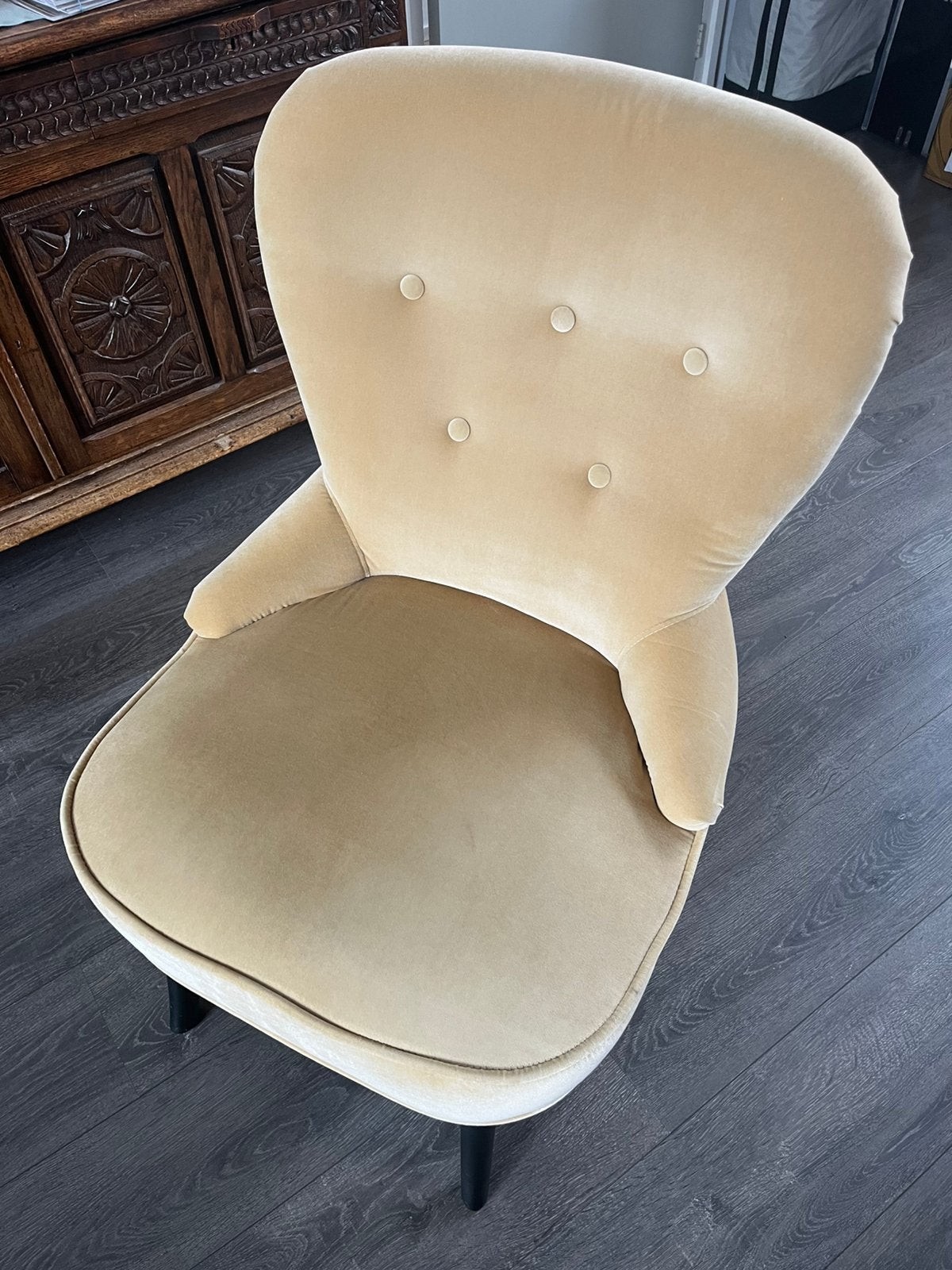 IKEA REMSTA fauteuil lichtgeel, Huis en Inrichting, Fauteuils, Ophalen, Zo goed als nieuw, 75 tot 100 cm, 50 tot 75 cm