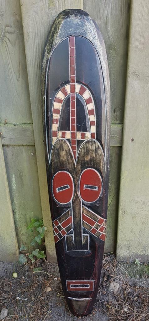 Afrikaans houten masker - Handgesneden kunst, Ophalen of Verzenden