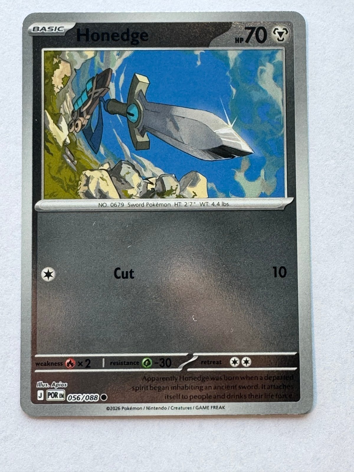 Honedje Pokémon kaart - 056/088 - Zo goed als nieuw, Ophalen of Verzenden, Zo goed als nieuw, Losse kaart