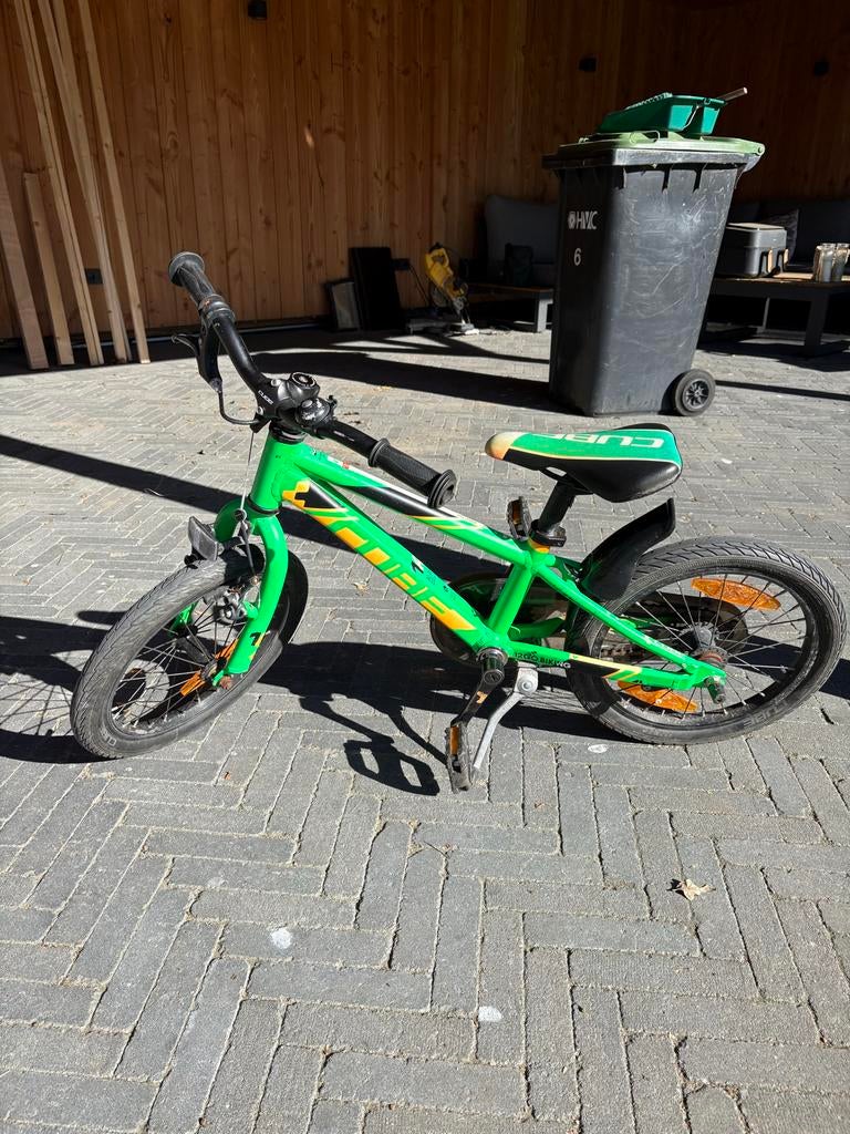 Groene Cube kinderfiets 16 inch, Ophalen, Gebruikt, Velgrem, 16 tot 20 inch