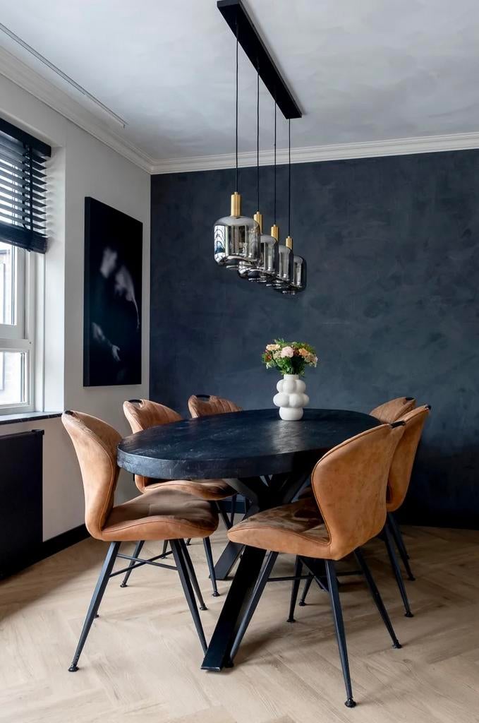 Bank & 6 stoelen, Huis en Inrichting, Ophalen, 200 cm of meer, 50 tot 100 cm, Zo goed als nieuw