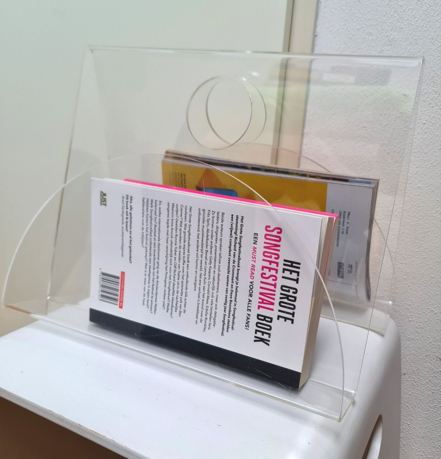 Plexiglas vintage lectuurbak krantenbak tijdschriften houder, Ophalen, Gebruikt, Lectuurbak, Vintage