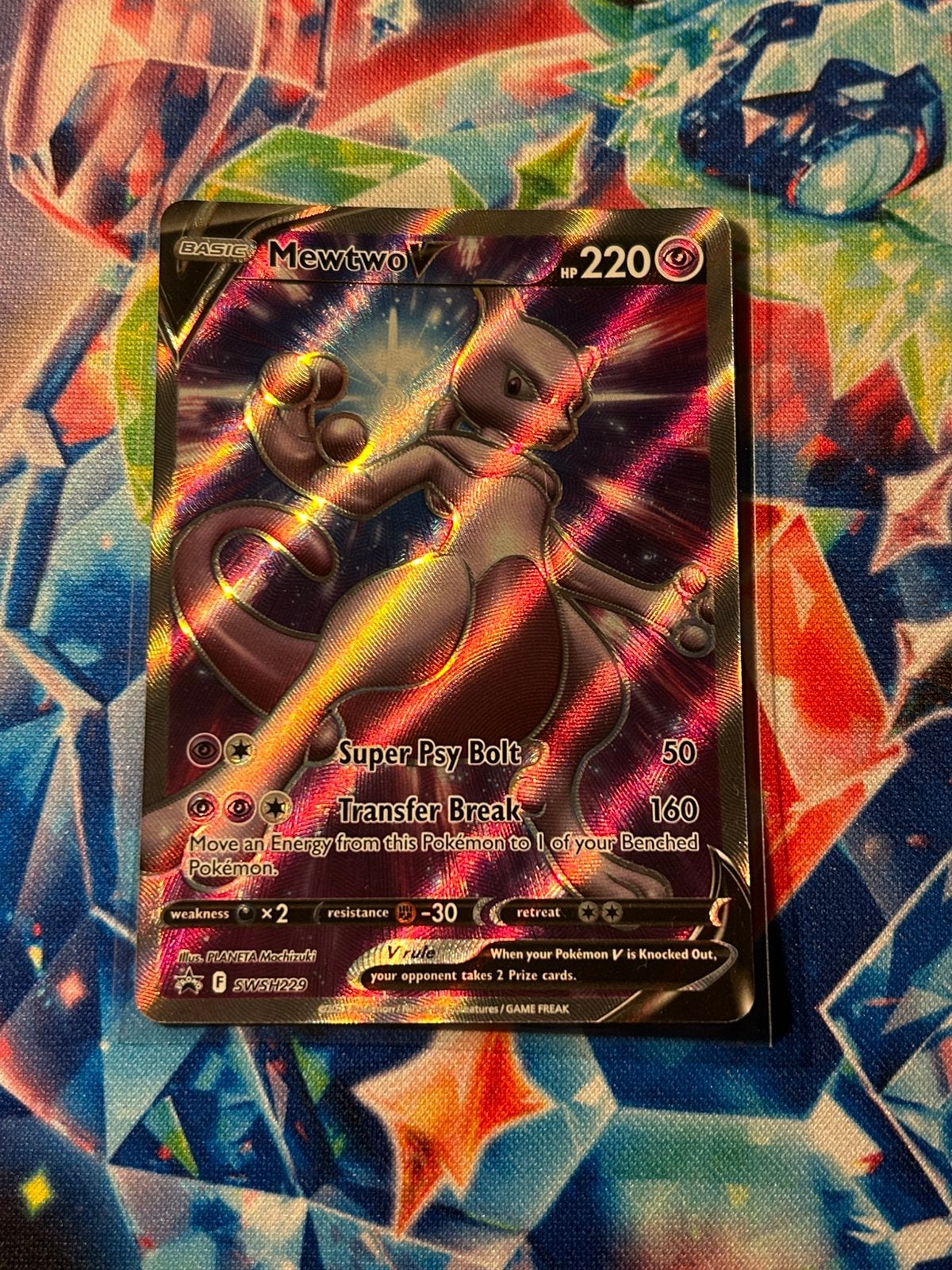 Mewtwo V Full Art SWSH229 Promo, Ophalen of Verzenden, Nieuw, Losse kaart, Foil