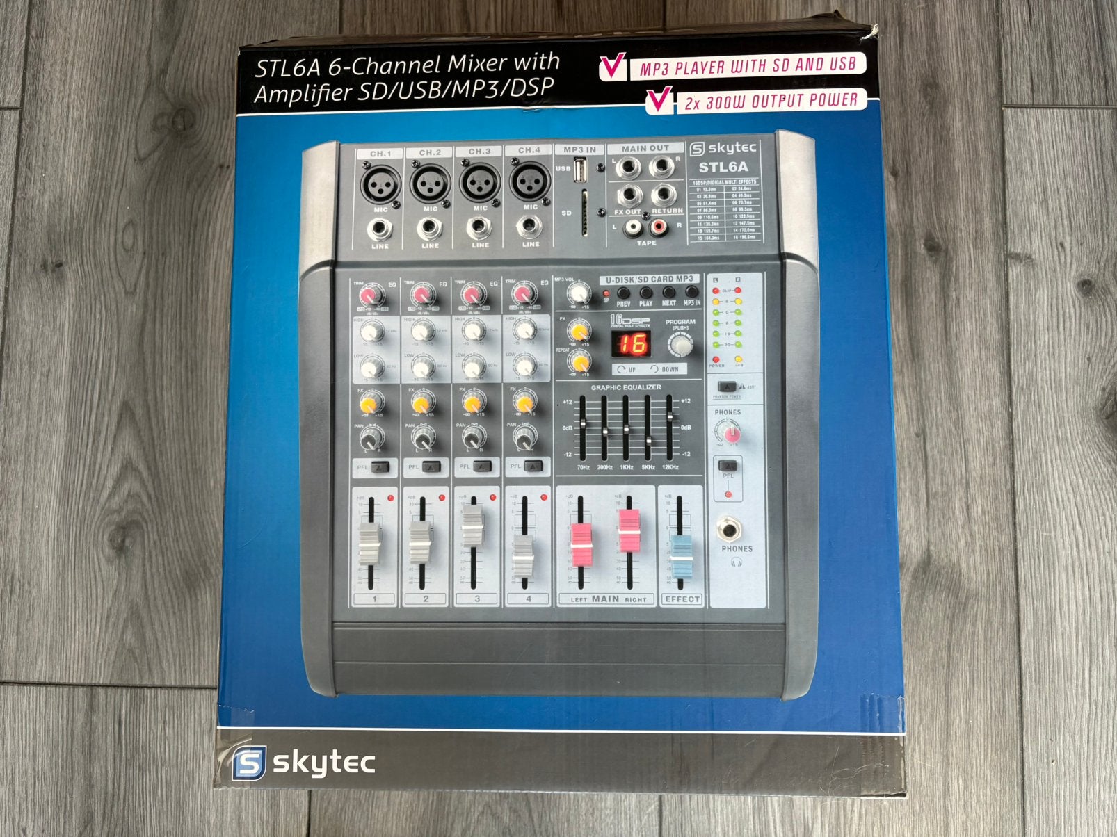 Skytec mengpaneel met versterker en effecten nieuw in doos, Muziek en Instrumenten, Mengpanelen, Ophalen of Verzenden, Nieuw