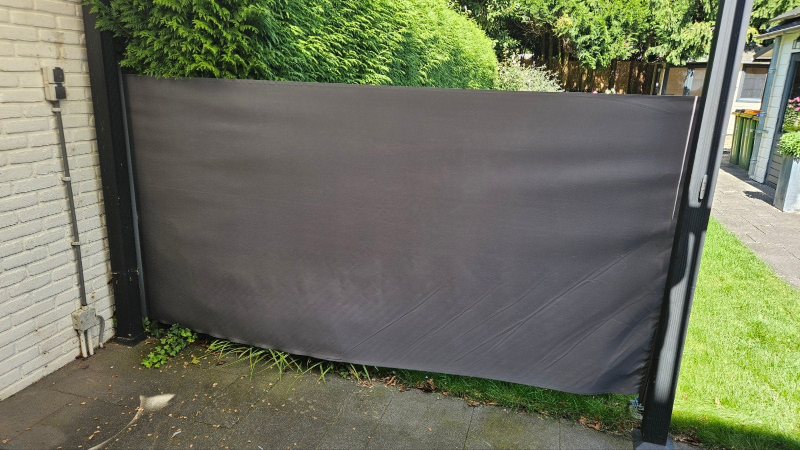 Windscherm 1,5m x 3m - Grijs/Antraciet, Tuin en Terras, Schaduwdoeken, Ophalen, Zo goed als nieuw