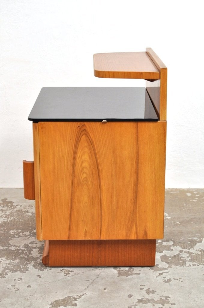 Art deco nachtkastjes Jindrich Halabala set kastjes jaren 40, Huis en Inrichting, Ophalen of Verzenden, Gebruikt, 45 tot 65 cm
