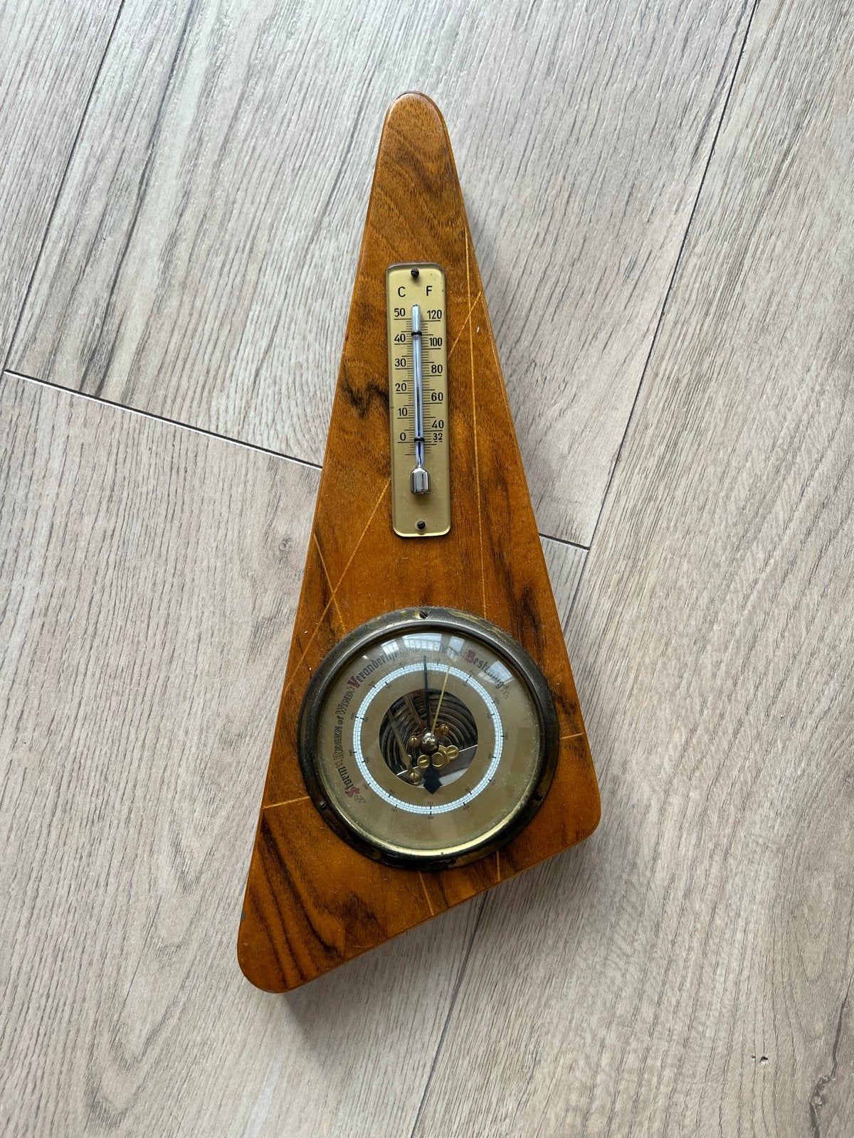 Vintage Barometer en Thermometer van G. Brunott Rotterdam, Ophalen of Verzenden, Gebruikt, Weerstation