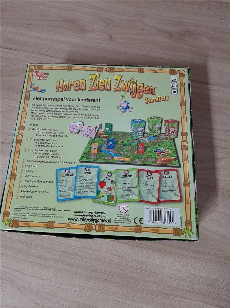 Horen zien Zwijgen Junior - s1876, Hobby en Vrije tijd, Gezelschapsspellen | Bordspellen, Verzenden, Zo goed als nieuw