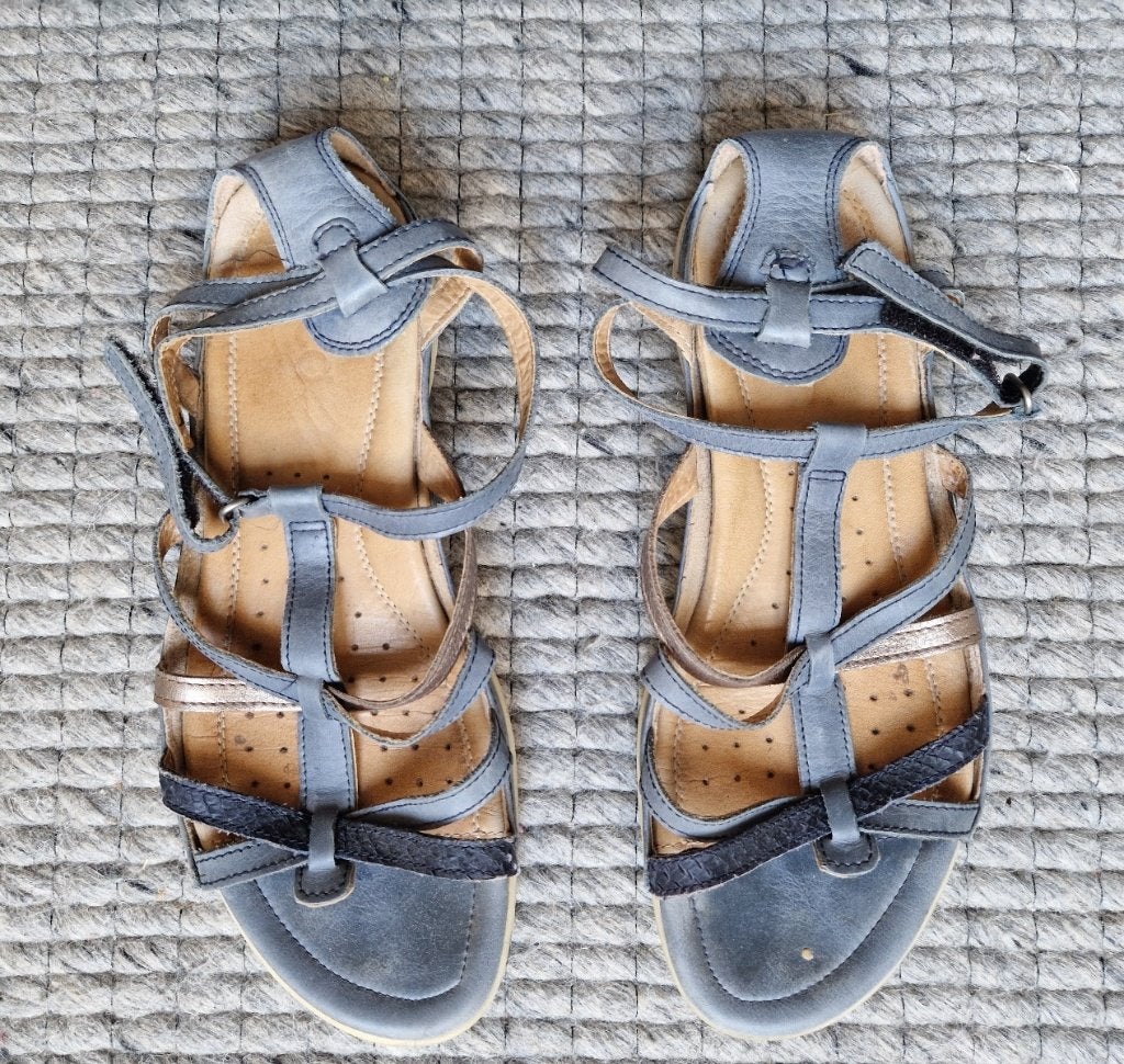 Ecco sandalen, maat 39, blauw/grijs, Ecco, Blauw, Zo goed als nieuw, Sandalen of Muiltjes
