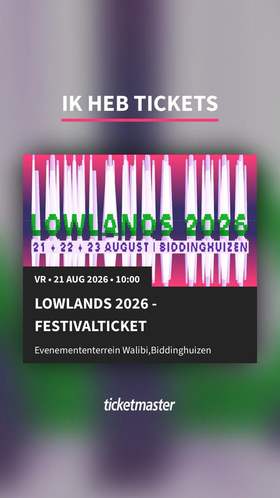 Lowlands camperticket + 2 festival kaarten, Twee personen