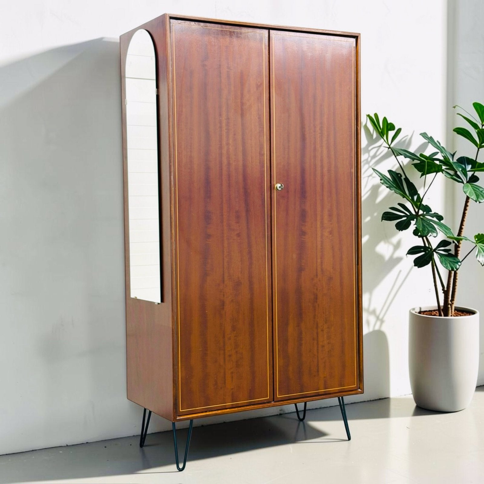 Vintag garderobekast Formule Kempkes | kledingkast | retro, Ophalen, Met deur(en), 100 tot 150 cm, Teakhout