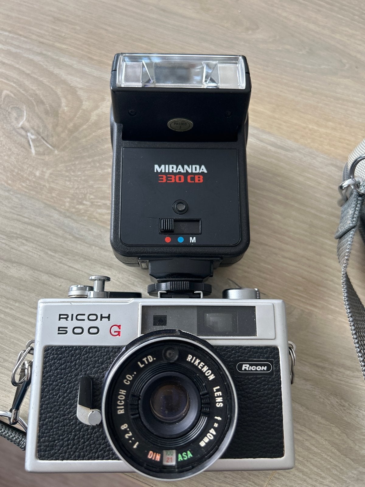Ricoh 500 G compact camera met Miranda 330 CB flitser, Ophalen of Verzenden, Gebruikt, Compact, Overige Merken