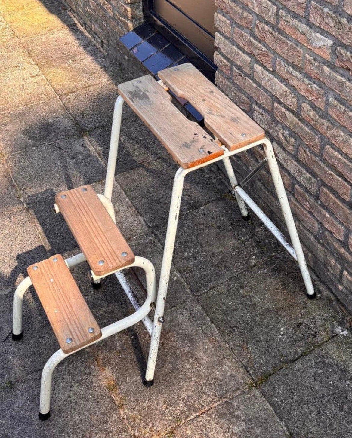 vintage Brabantia keukentrapje jaren 50-60, Ophalen, Gebruikt, Hout
