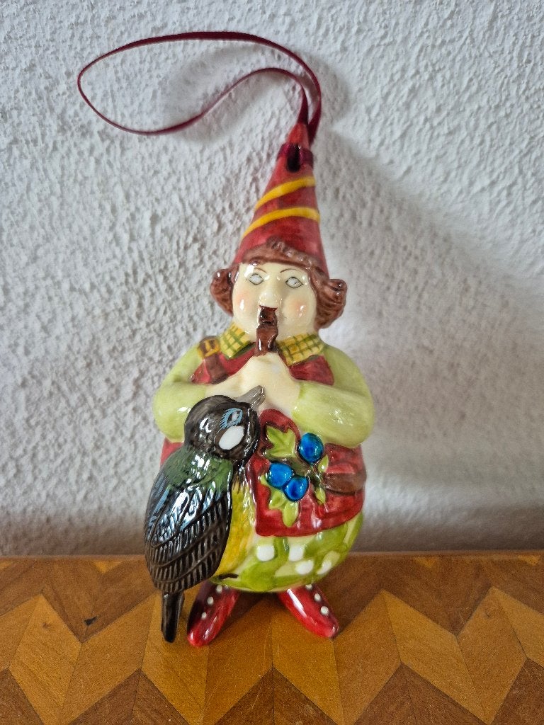 Villeroy en Boch vintage Kerstbal jongen met vogel, Diversen, Ophalen