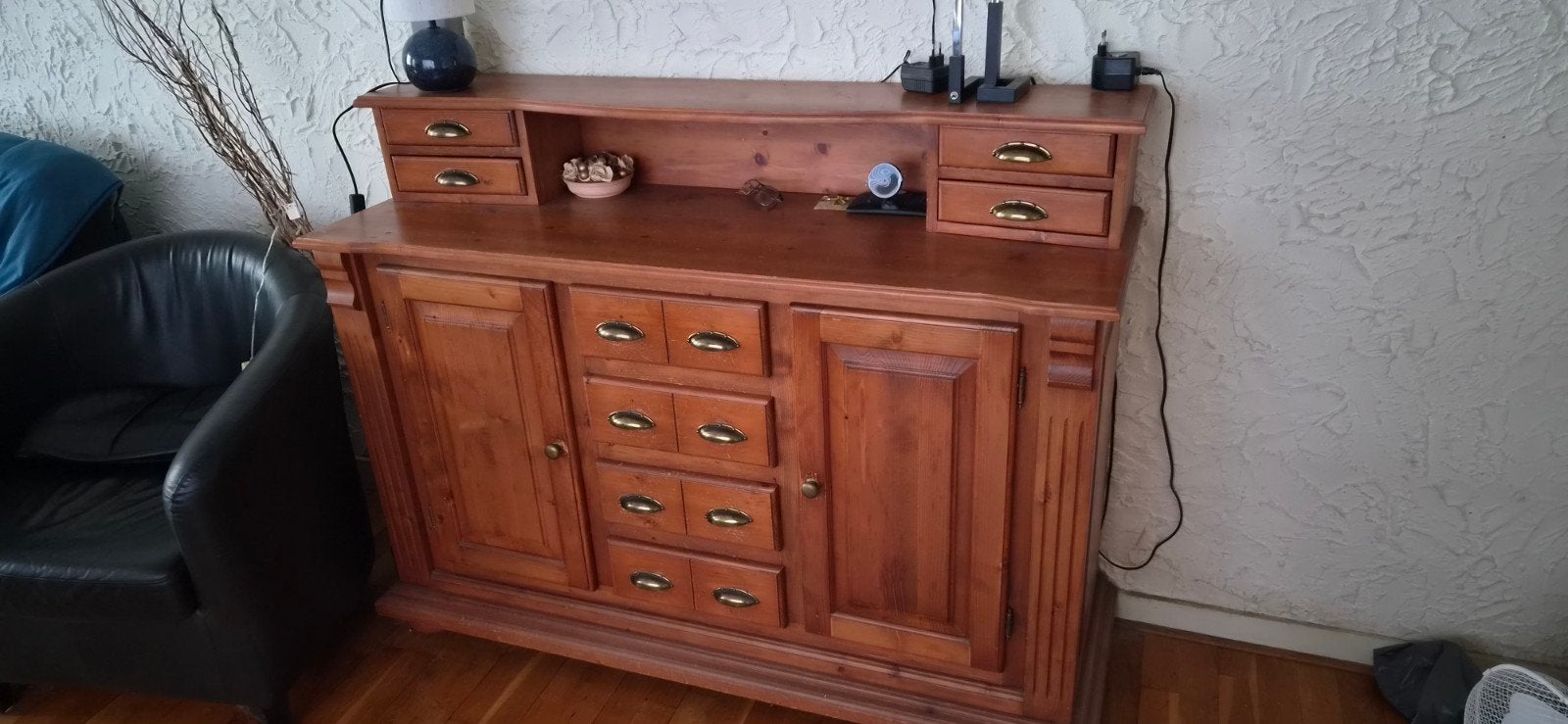 Grenen dressoir met lades en deuren, Gebruikt, 100 tot 150 cm, Ophalen of Verzenden, Klassiek, Landelijk